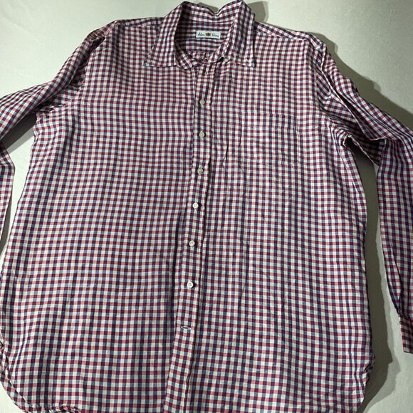 Alan Paine Mens XL Red & Blue Checkered Button-Up Shirt - Picture 1 of 8